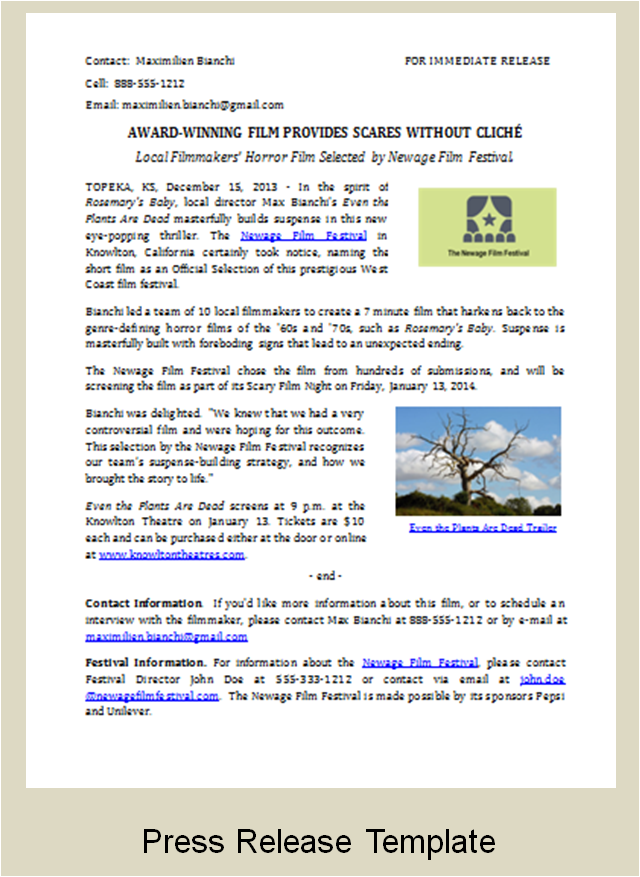 Press Release Template