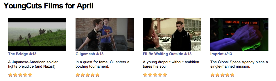 YoungCuts Films Front Page April