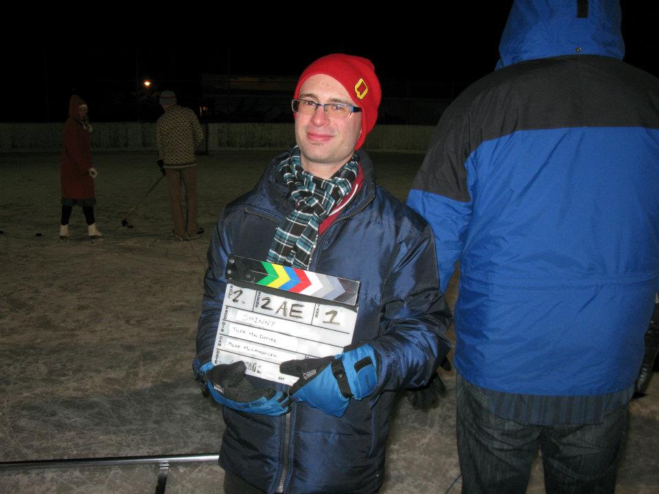 Adam Working on the Set of the Film 'Shinny'