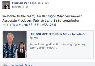 Life Doesn't Fighten Me Facebook Update